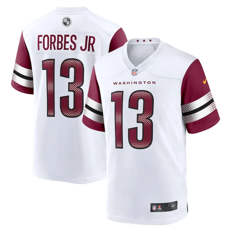 Emmanuel Forbes Jr 13 Washington Commanders Jersey Away Game - White