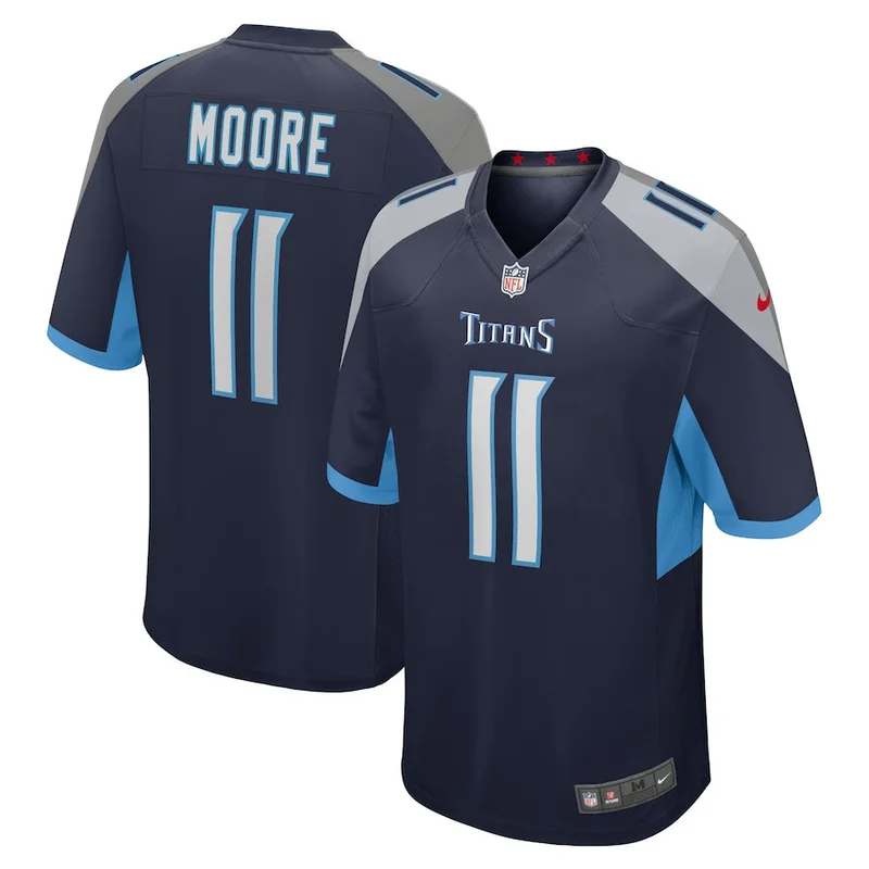 Chris Moore 11 Tennessee Titans Game Jersey - Navy
