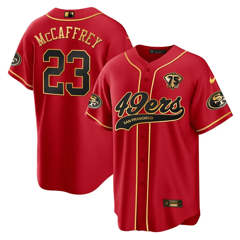 San Francisco 49ers Jersey Baseball - Black Red - Image 3