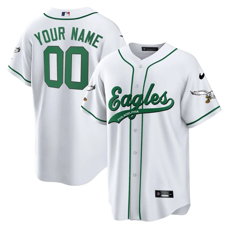 Philadelphia Eagles Jersey Baseball Custom - Kelly Green - Image 2