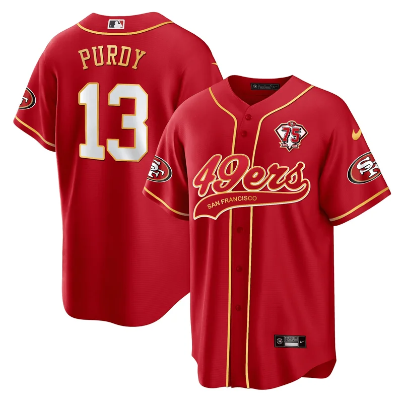 San Francisco 49ers Jersey Baseball - Black Red - Image 2