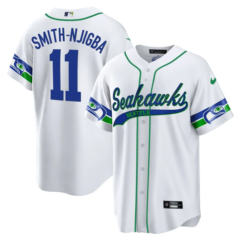 DK Metcalf 14 Seattle Seahawks Jersey Throwback - White - Image 5