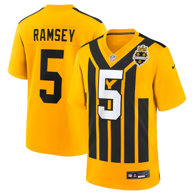Pittsburgh Steelers Jersey DK Metcalf Gold Alternate 1933 Throwback Game - Image 2