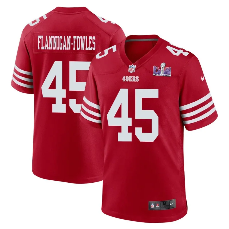 Christian McCaffrey 23 San Francisco 49ers Jersey Super Bowl LVIII Patch Game - Scarlet - Image 5