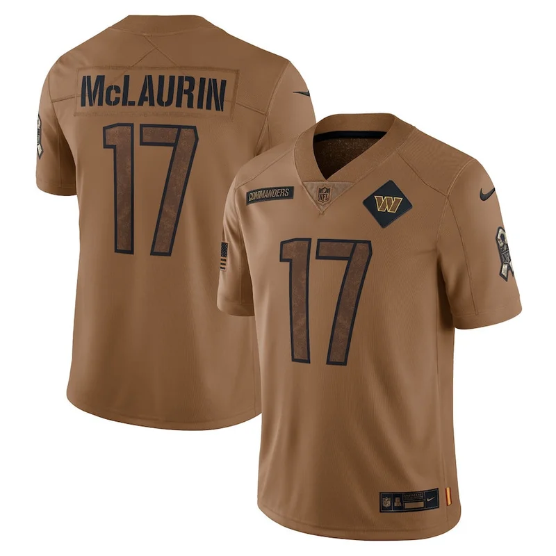 Terry McLaurin 17 Washington Commanders Jersey 2023 Salute To Service Limited - Brown