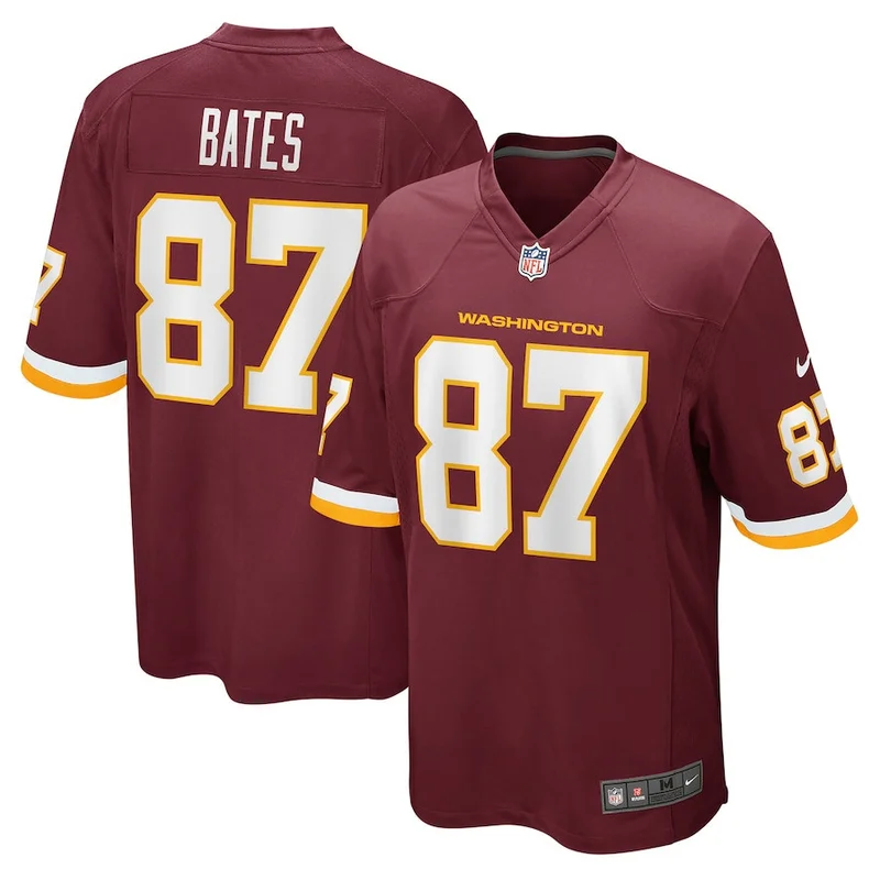 John Bates 87 Washington Commanders Jersey Football Team Game - Burgundy