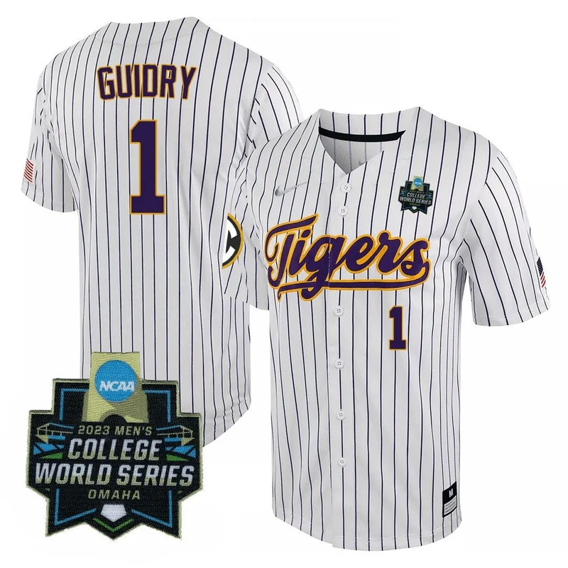 Weylin Guidry 1 LSU Tigers Jersey 2023 Color Sleeves Champions Baseball - Purple Sleeves - Image 4