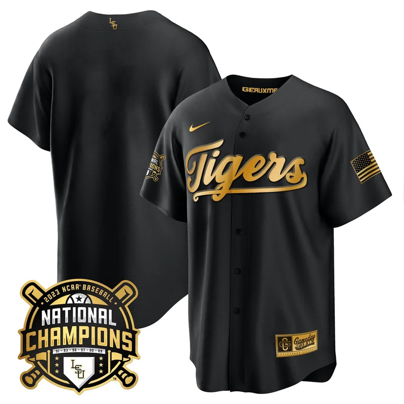 Jordan Thompson 4 LSU Tigers Jersey 2023 National Champions Baseball - White - Image 4