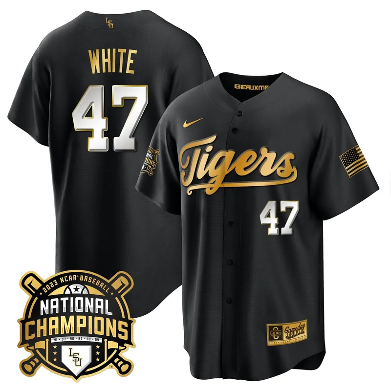 Paul Skenes 20 LSU Tigers Jersey 2023 National Champions Baseball - White - Image 5