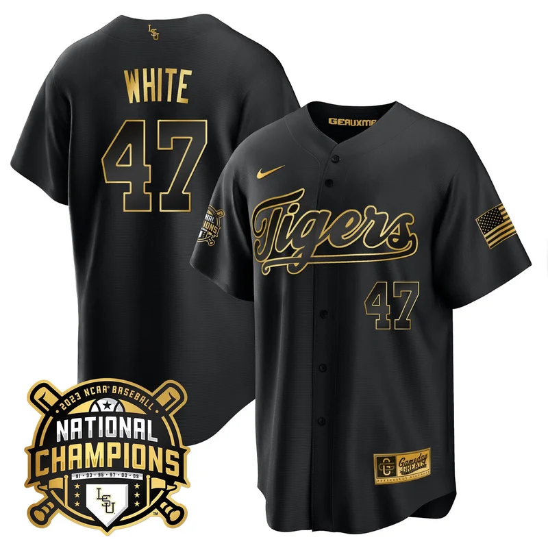 Paul Skenes 20 LSU Tigers Jersey 2023 National Champions Baseball - Gold - Image 5