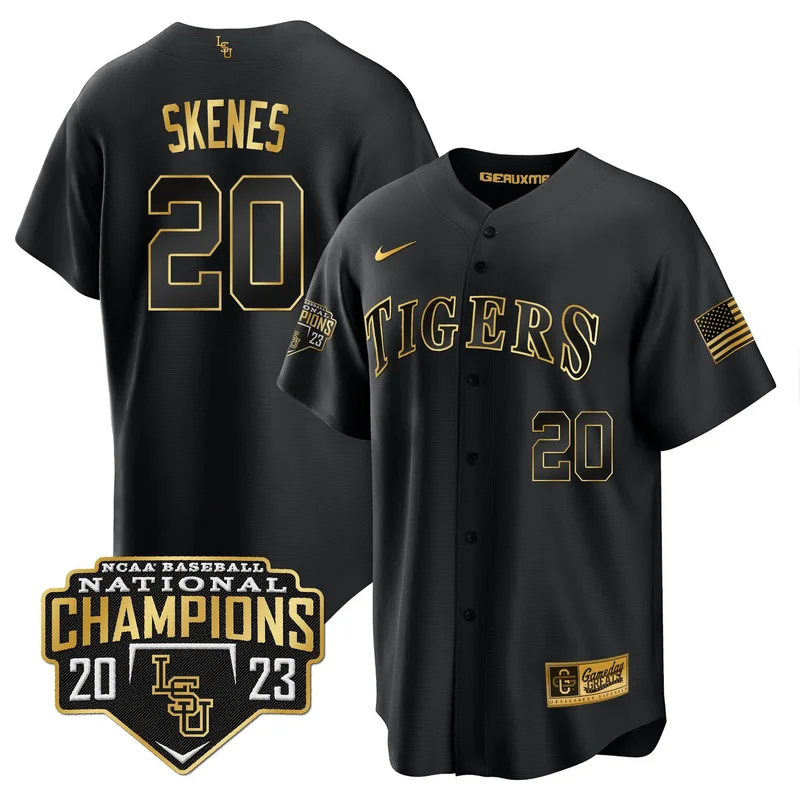 LSU Tigers Jersey 2023 National Champions Baseball - White LSU - Image 2