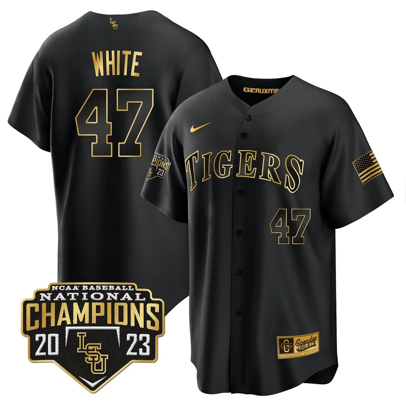 Paul Skenes 20 LSU Tigers Jersey 2023 National Champions Baseball - Gold - Image 4