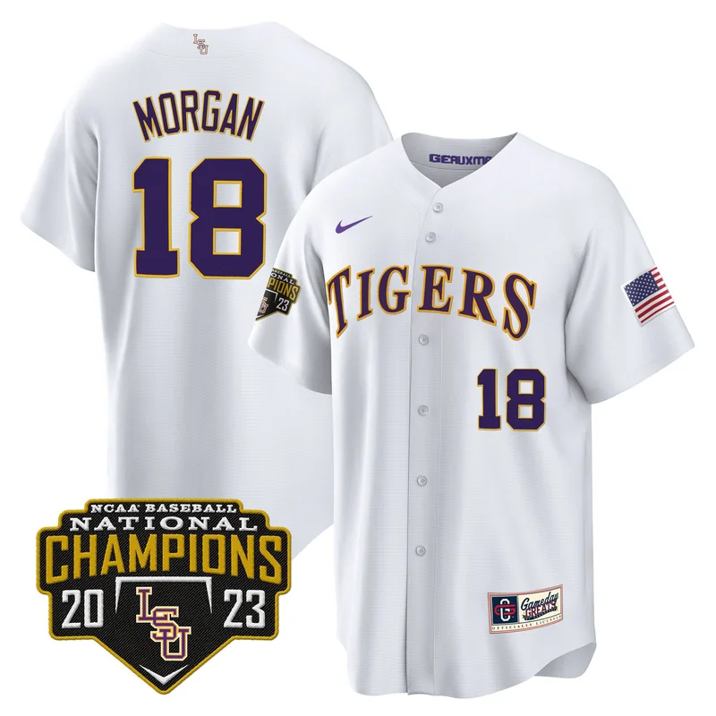 Tommy White 47 LSU Tigers Jersey 2023 National Champions Baseball - White - Image 2