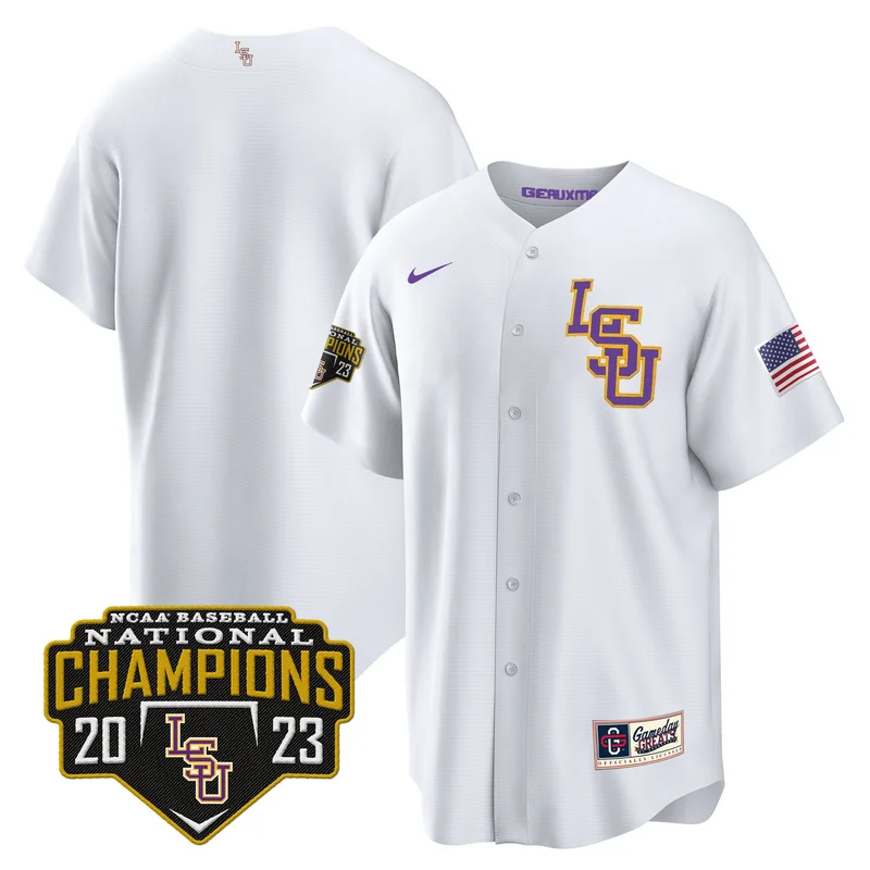 LSU Tigers Jersey 2023 National Champions Baseball Patch - Gold - Image 5