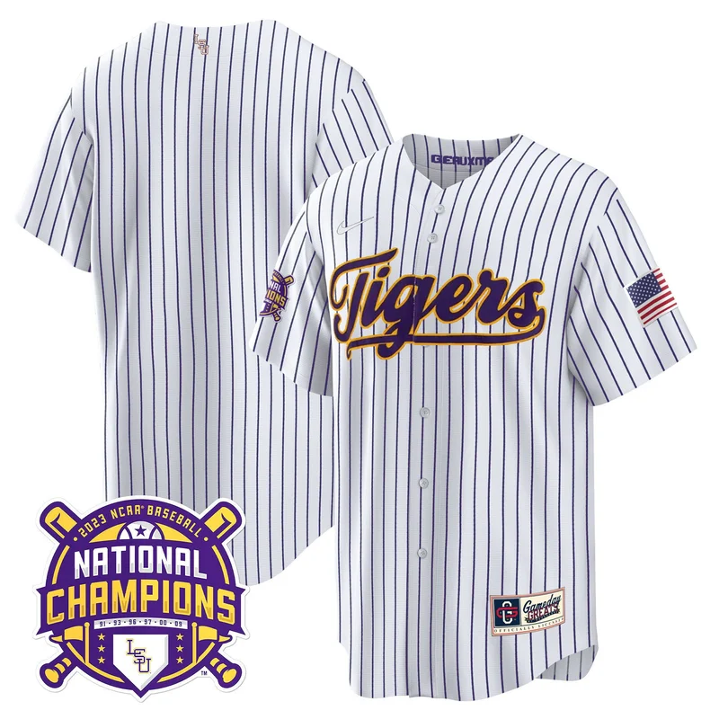 LSU Tigers Jersey 2023 National Champions Baseball Patch - Gold - Image 3