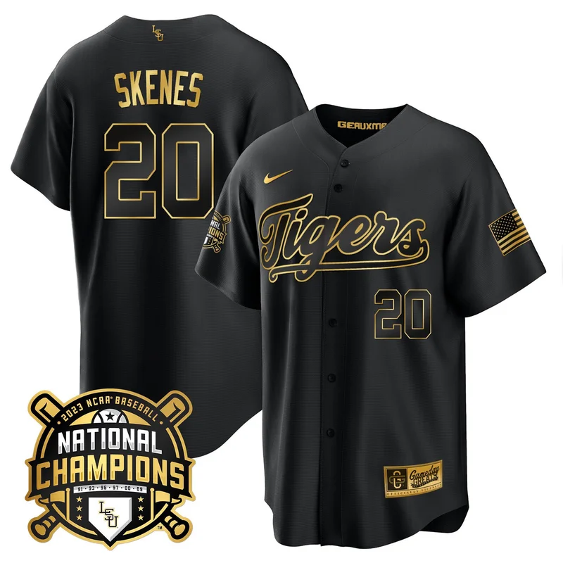 LSU Tigers Jersey 2023 National Champions Baseball - White LSU - Image 3
