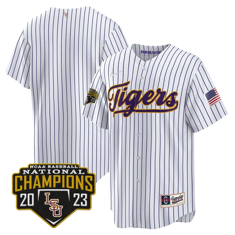 LSU Tigers Jersey 2023 National Champions Baseball Patch - Gold - Image 4