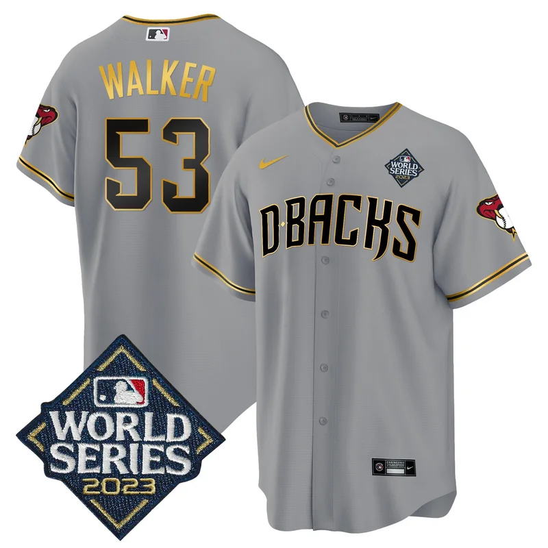 Christian Walker 53 Arizona Diamondbacks Jersey 2023 World Series - Gray Gold
