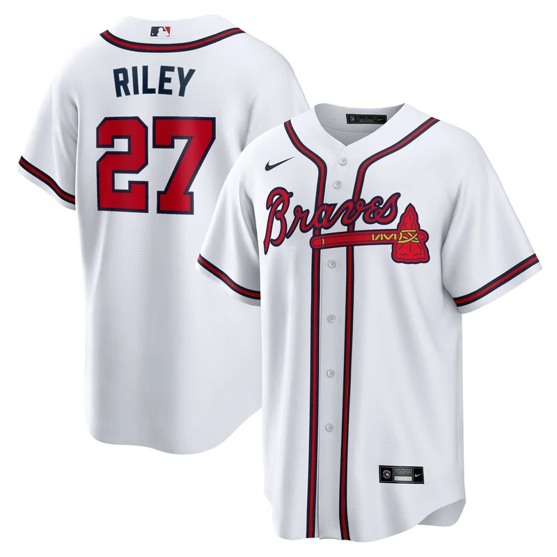 Atlanta Braves Jersey Stitches Button-Down Raglan Fashion - Navy - Image 4
