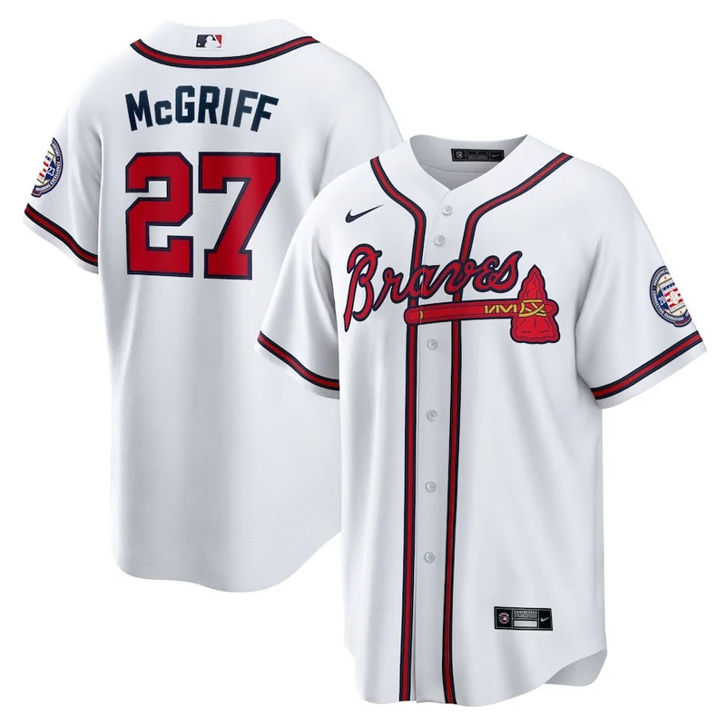 Fred McGriff 27 Atlanta Braves Jersey 2023 Hall of Fame Patch Inline - White