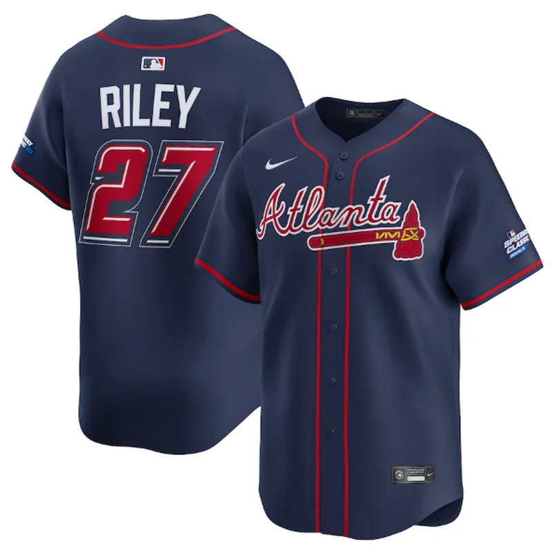 Atlanta Braves Jersey Austin Riley Navy 2025 MLB Speedway Classic Alternate Limited Player