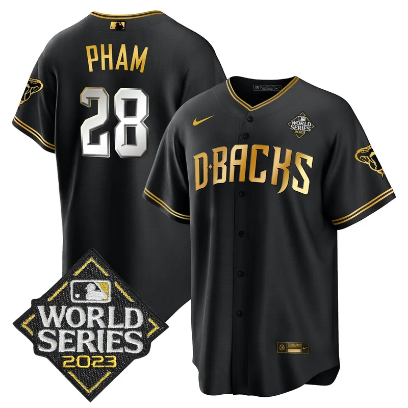 Tommy Pham 28 Arizona Diamondbacks Jersey 2023 World Series - Black Limited