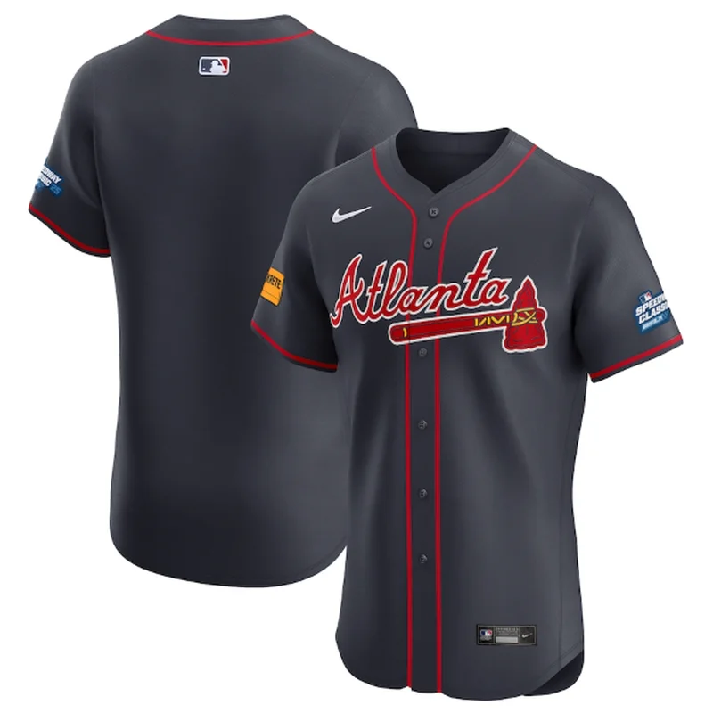 Atlanta Braves Jersey Austin Riley Navy 2025 MLB Speedway Classic Alternate Limited Player - Image 2