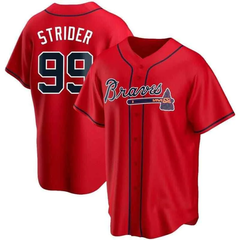 Spencer Strider 99 Atlanta Braves Jersey - Red