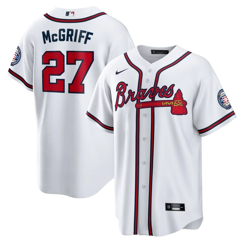 Fred McGriff 27 Atlanta Braves Jersey 2023 Hall of Fame Patch Inline - White - Image 3