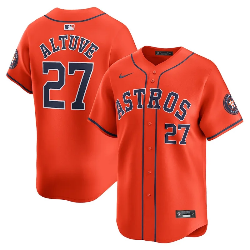 Jose Altuve 27 Houston Astros Jersey Alternate Limited - Orange
