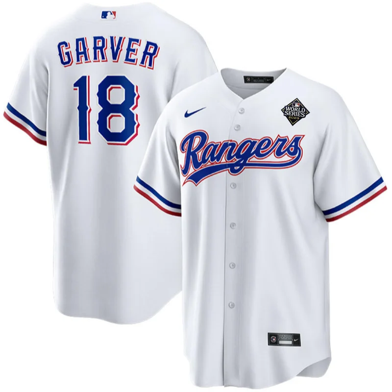 Max Scherzer 31 Texas Rangers Jersey Home 2023 World Series Champions - White - Image 3