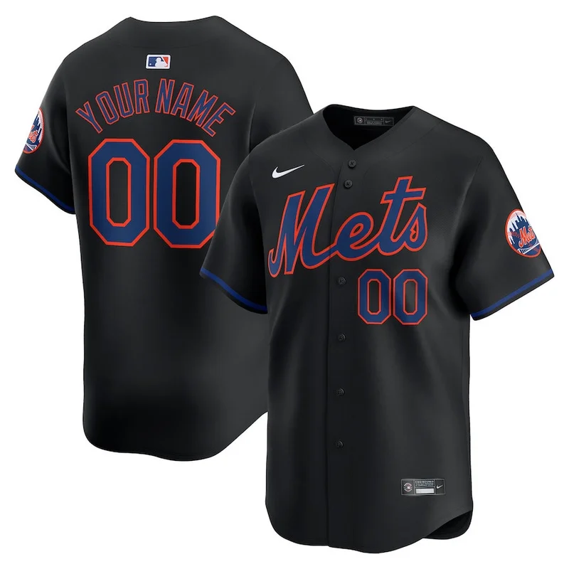 New York Mets Jersey Alternate Limited Custom - Black