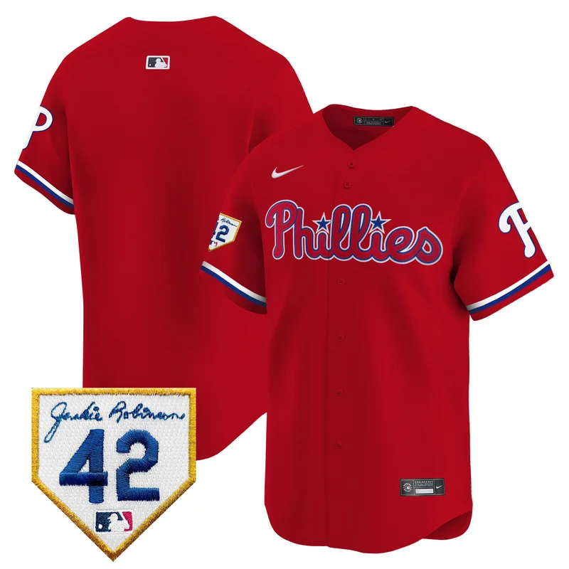 Philadelphia Phillies Jersey 2024 Jackie Robinson Patch - Red