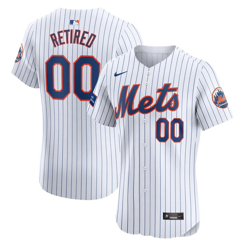 New York Mets Jersey Home Elite Custom Patch - White - Image 4