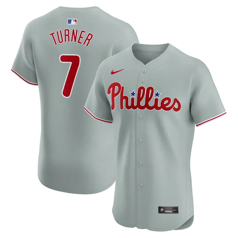 Trea Turner Philadelphia Phillies Jersey Road Elite Player - Gray