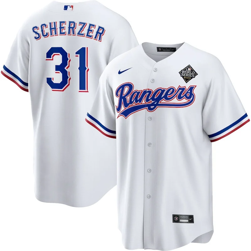 Marcus Semien 2 Texas Rangers Jersey 2023 World Series Stitched Baseball - Cream - Image 4