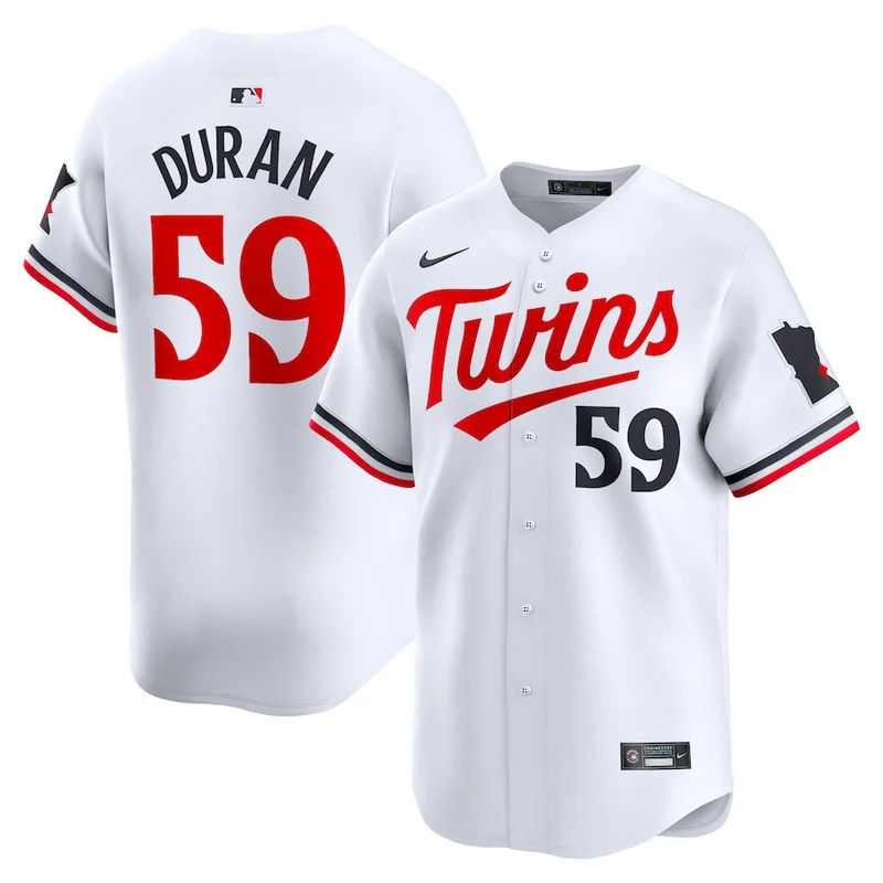 Jhoan Duran 59 Minnesota Twins Jersey Home Limited Player - White