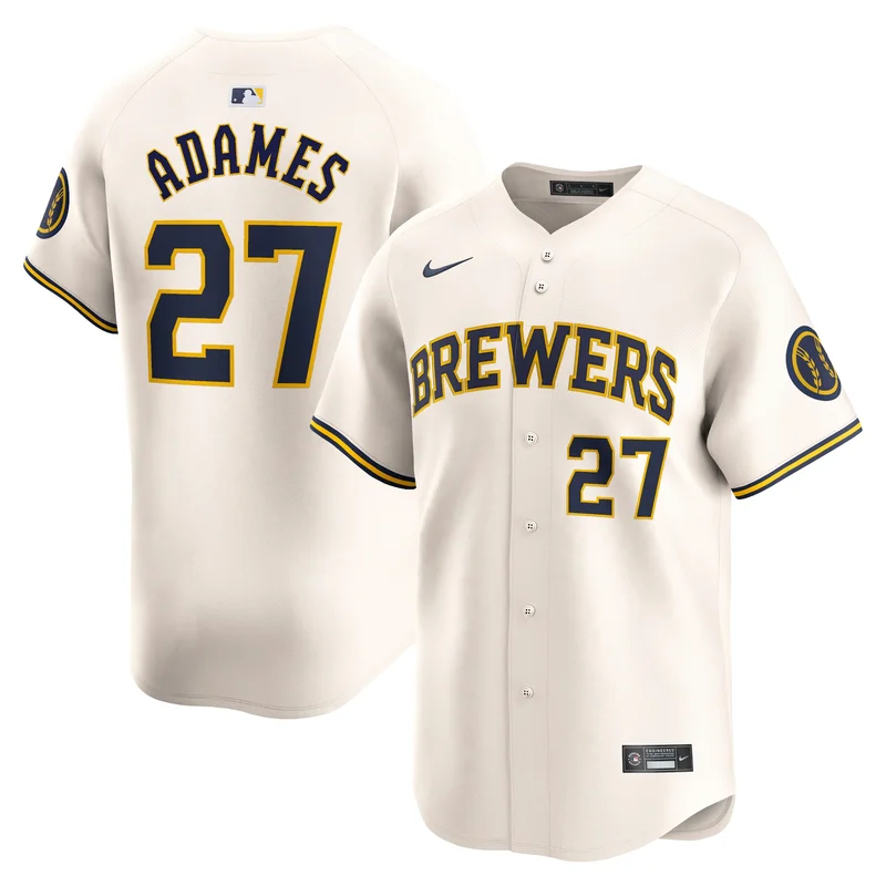 William Contreras Milwaukee Brewers Jersey Home Limited Player - Cream - Image 2
