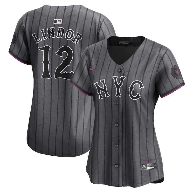 Francisco Lindor 12 New York Mets Jersey 2024 City Connect Limited - Graphite