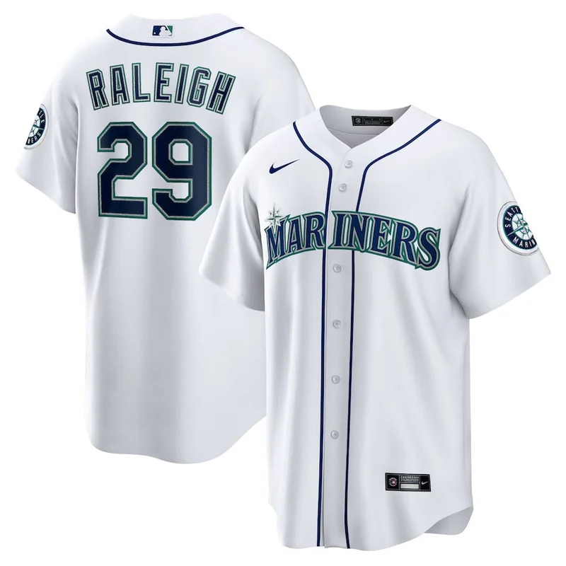 Cal Raleigh 29 Seattle Mariners Jersey Home - White