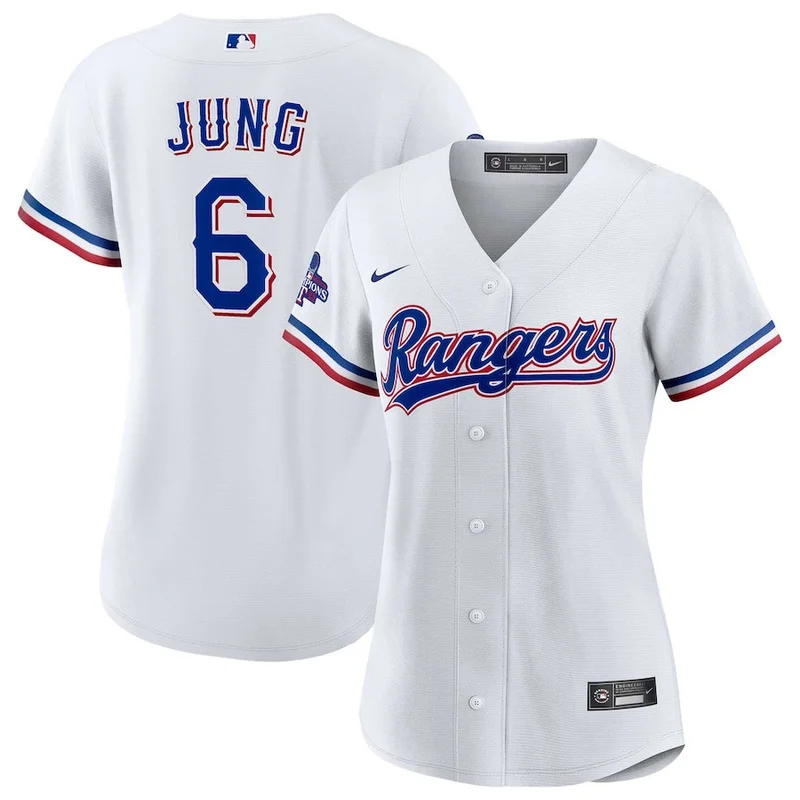 Josh Jung 6 Texas Rangers Jersey Home 2023 World Series Champions Limited - White - Image 2