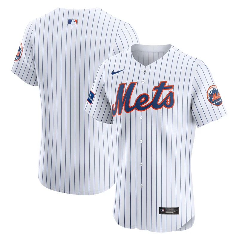 New York Mets Jersey Home Elite Custom Patch - White - Image 2
