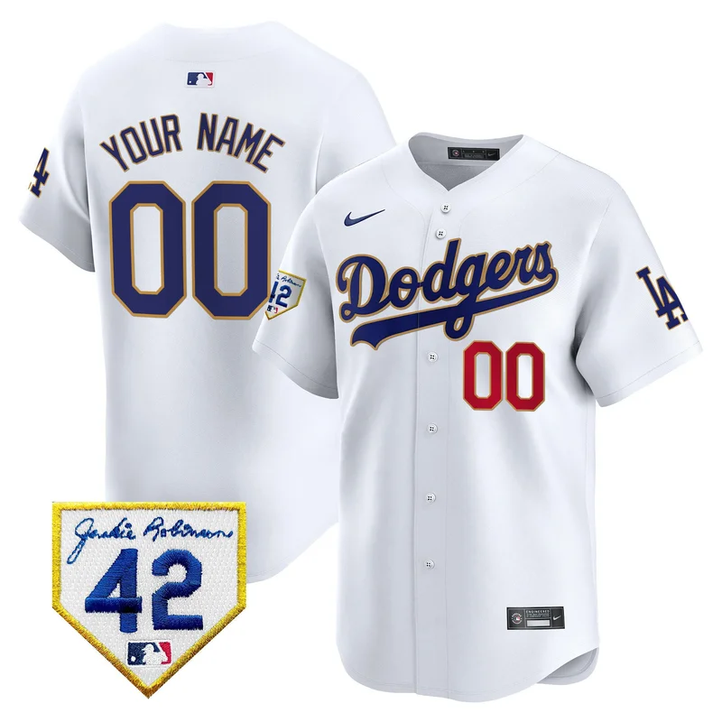 Los Angeles Dodgers Jersey 2024 Jackie Robinson Patch Custom - White