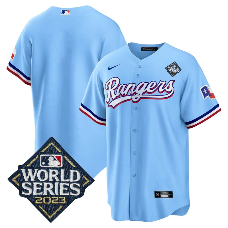 Texas Rangers Jersey 2023 World Series & Texas State Patch Custom - White Gold - Image 4