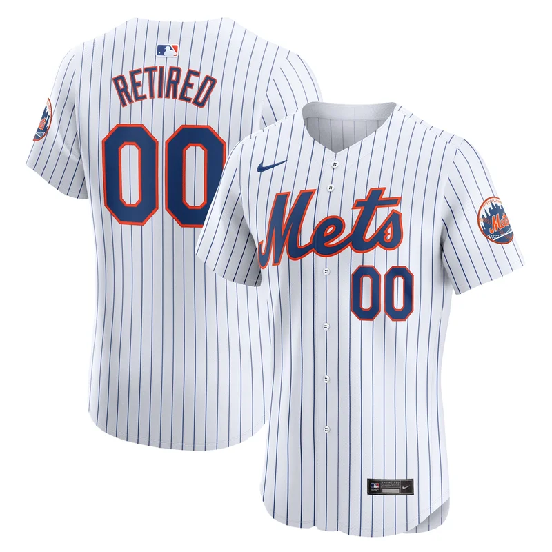 New York Mets Jersey Home Elite Custom Patch - White - Image 3
