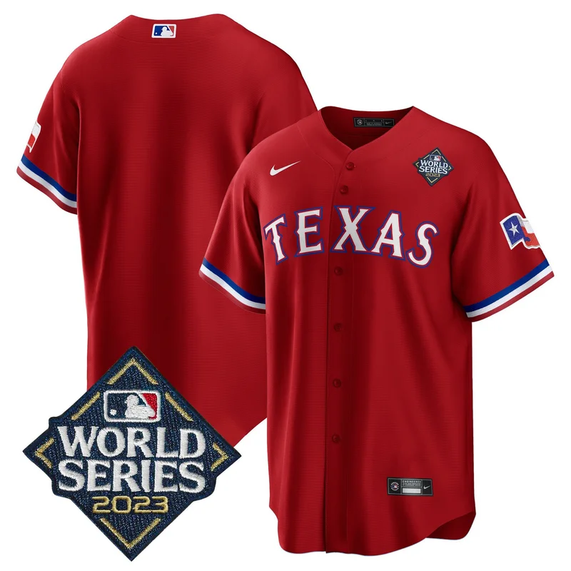 Texas Rangers Jersey 2023 World Series Stitched Baseball - Red