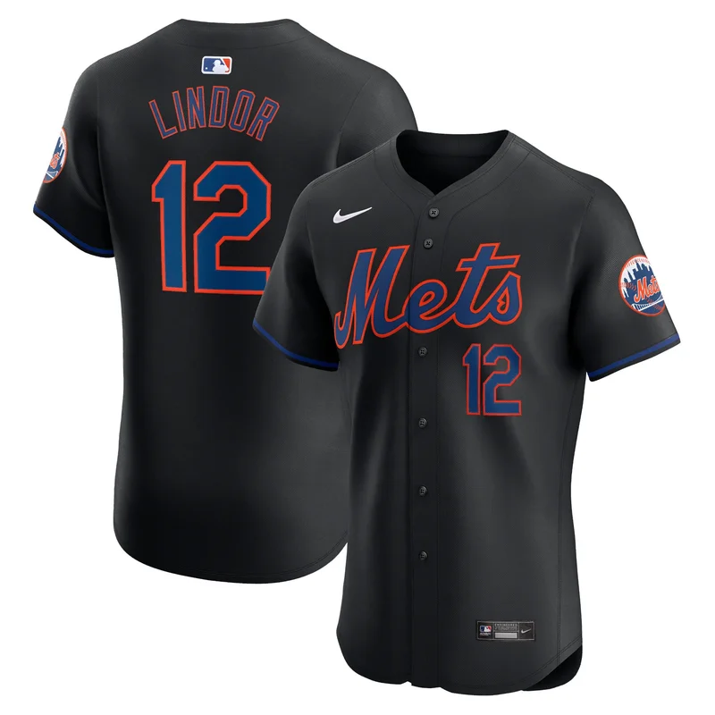 Francisco Lindor 12 New York Mets Jersey 2024 City Connect Limited - Graphite - Image 4