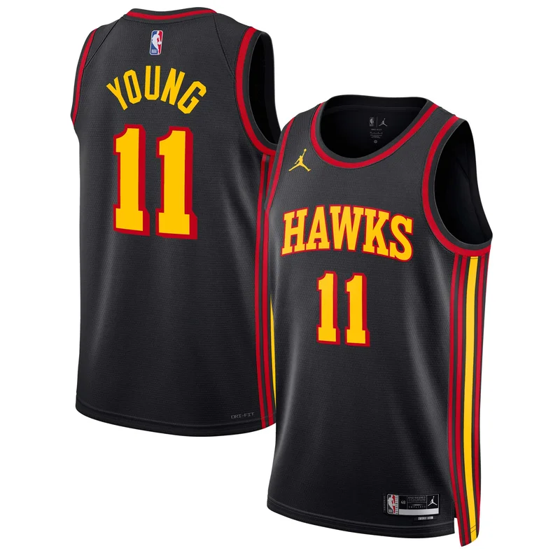 Trae Young Atlanta Hawks Jersey Jordan Brand Unisex Swingman - Statement Edition - Black
