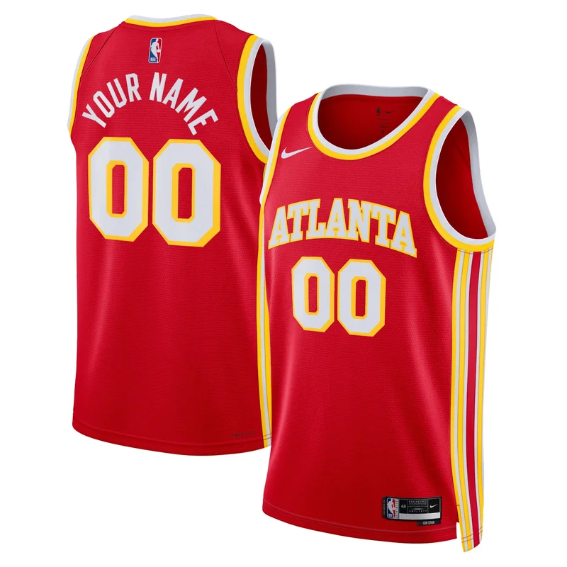 Atlanta Hawks Jersey Unisex Swingman Custom Red - Icon Edition