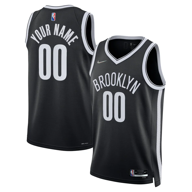 Brooklyn Nets Jersey 2020 21 Swingman Custom - Icon Edition - Black - Image 3